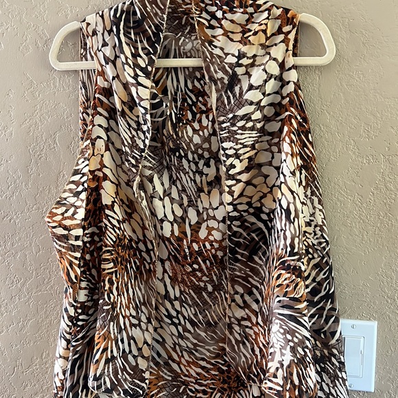 Home made Women’s Animal print Vest  or coverup cream& brown One S… - Picture 10 of 16